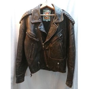 Vintage by M. Julian Heavy Leather Biker Jacket